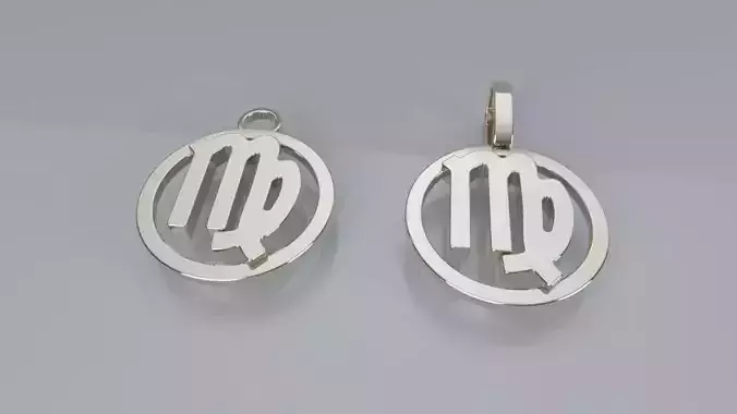 Zodiac Sign Pendant v2 - Plain - Virgo Pendant