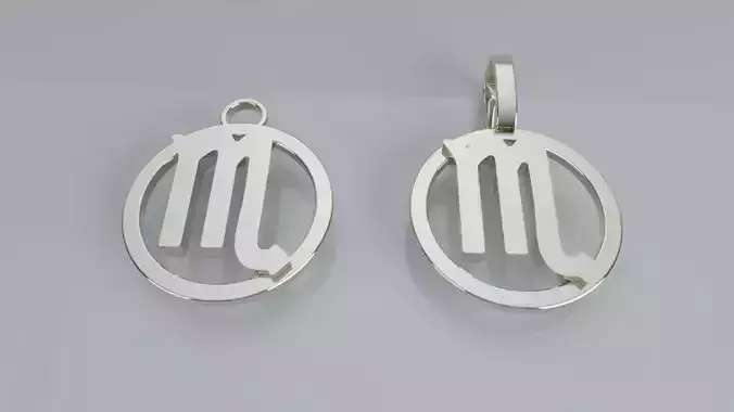 Zodiac Sign Pendant v2 - Plain - Scorpio Pendant