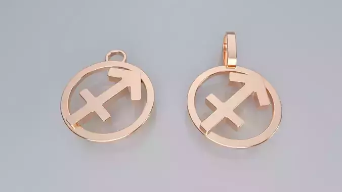 Zodiac Sign Pendant v2 - Plain - Sagittarius Pendant