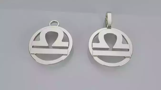 Zodiac Sign Pendant v2 - Plain - Libra