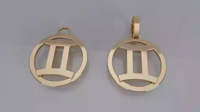 Zodiac Sign Pendant v2 - Plain - Gemini Pendant