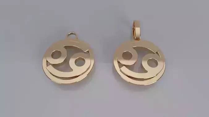Zodiac Sign Pendant v2 - Plain - Cancer Pendant