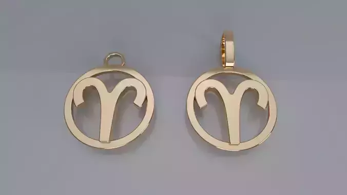Zodiac Sign Pendant v2 - Plain - Aries Pendant
