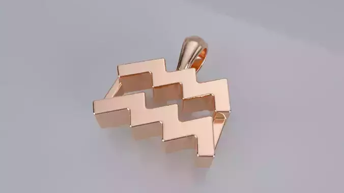 Zodiac Sign Pendant - Plain - Aquarius Pendant