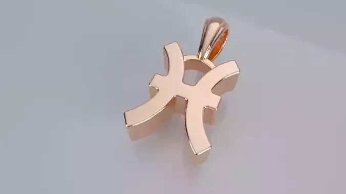 Zodiac Sign Pendant - Plain - Pisces Pendant