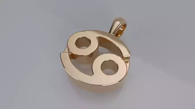 Zodiac Sign Pendant - Plain - Cancer Pendnat