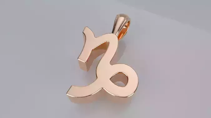 Zodiac Sign Pendant - Plain -  Capricorn Pendant