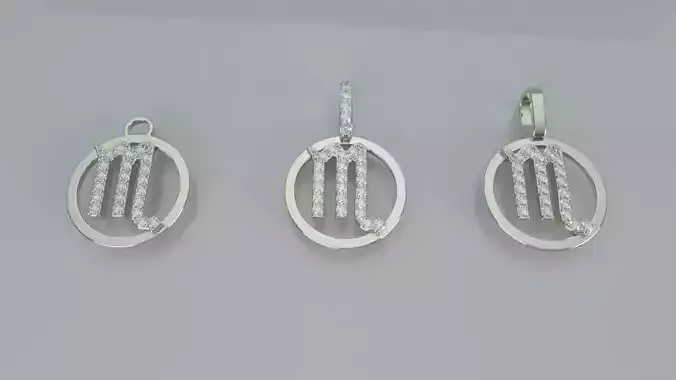 Zodiac Sign Pendant v2 - Diamond - Scorpio Pendant