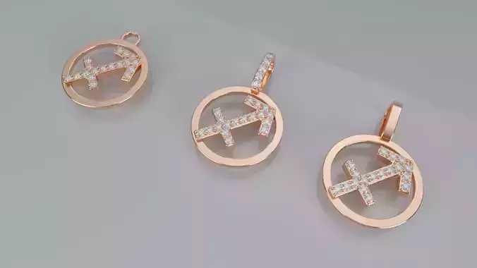 Zodiac Sign Pendant v2 - Diamond - Sagittarius Pendant