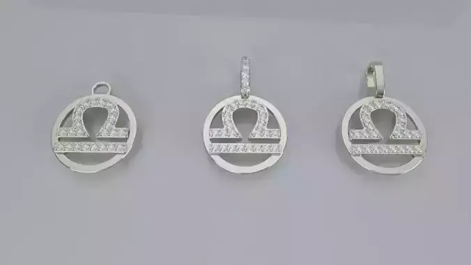 Zodiac Sign Pendant v2 - Diamond - Libra Pendant