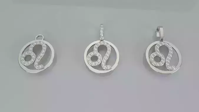 Zodiac Sign Pendant v2 - Diamond - Leo Pendant