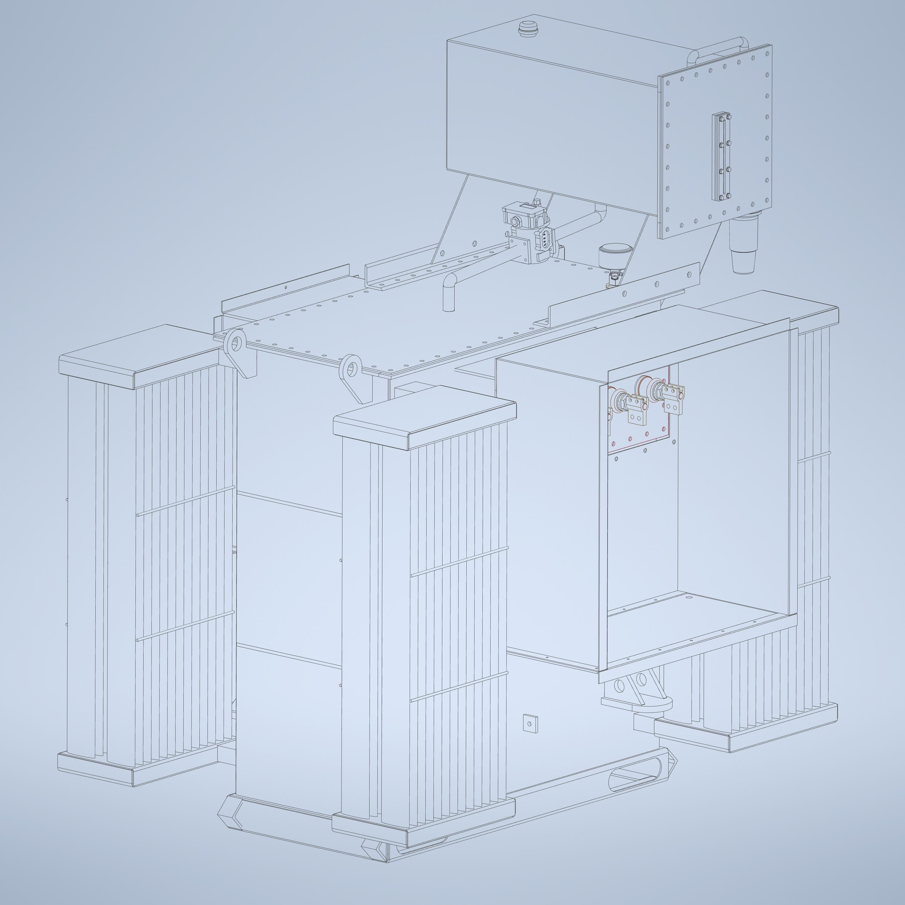1000KVA 11000-380V ONAN Dyn11TRANSFORMER 3D model_7