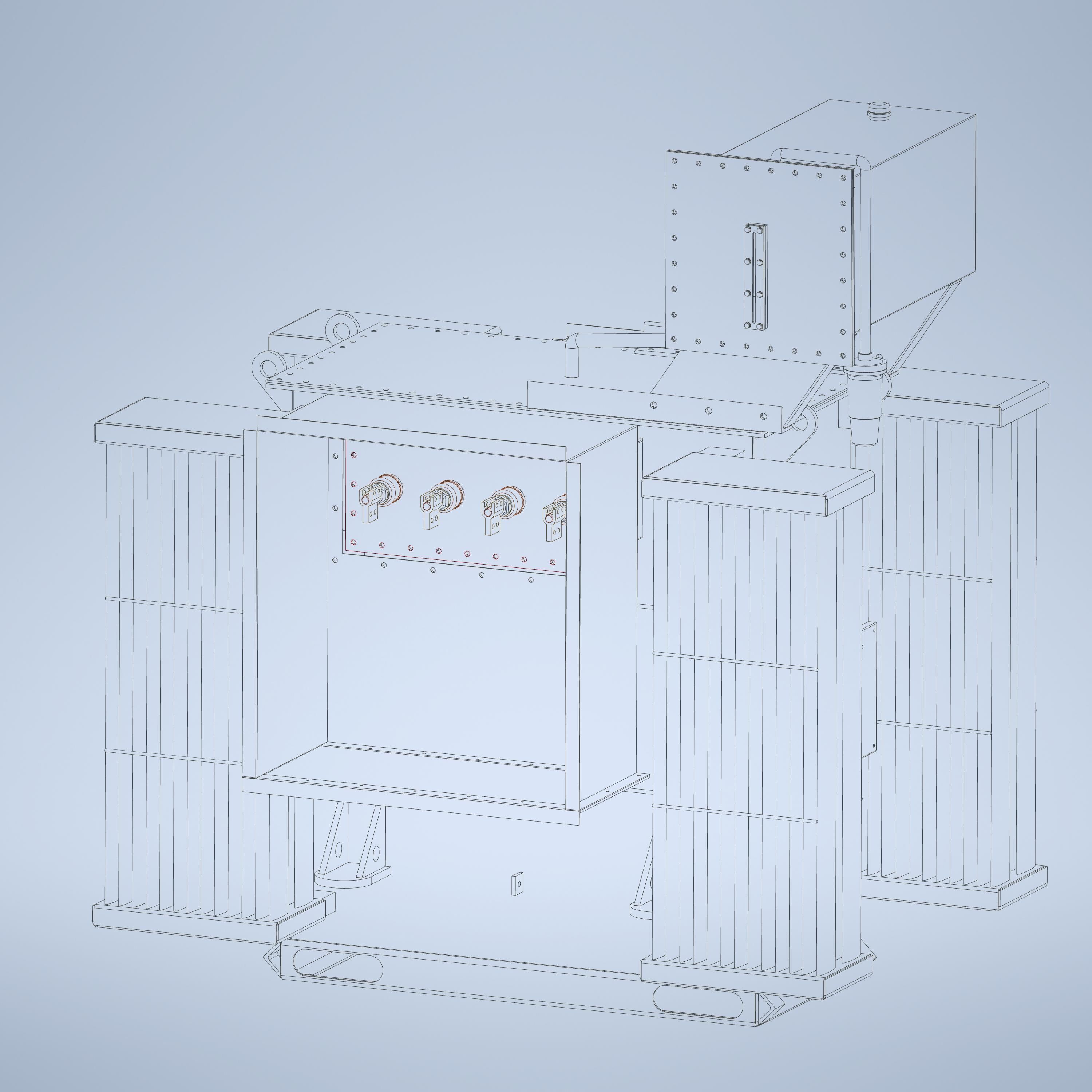 1000KVA 11000-380V ONAN Dyn11TRANSFORMER 3D model_6
