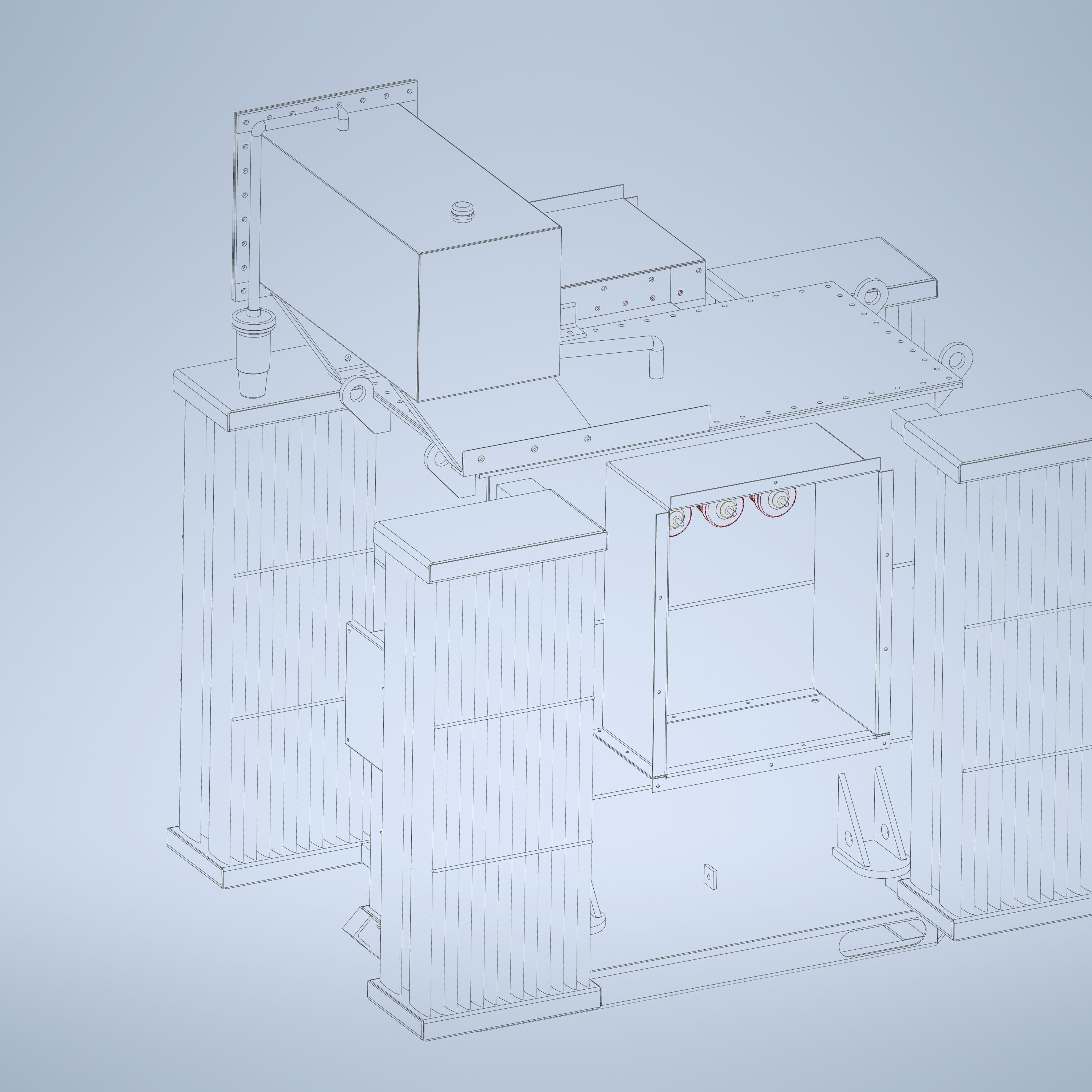 1000KVA 11000-380V ONAN Dyn11TRANSFORMER 3D model_4
