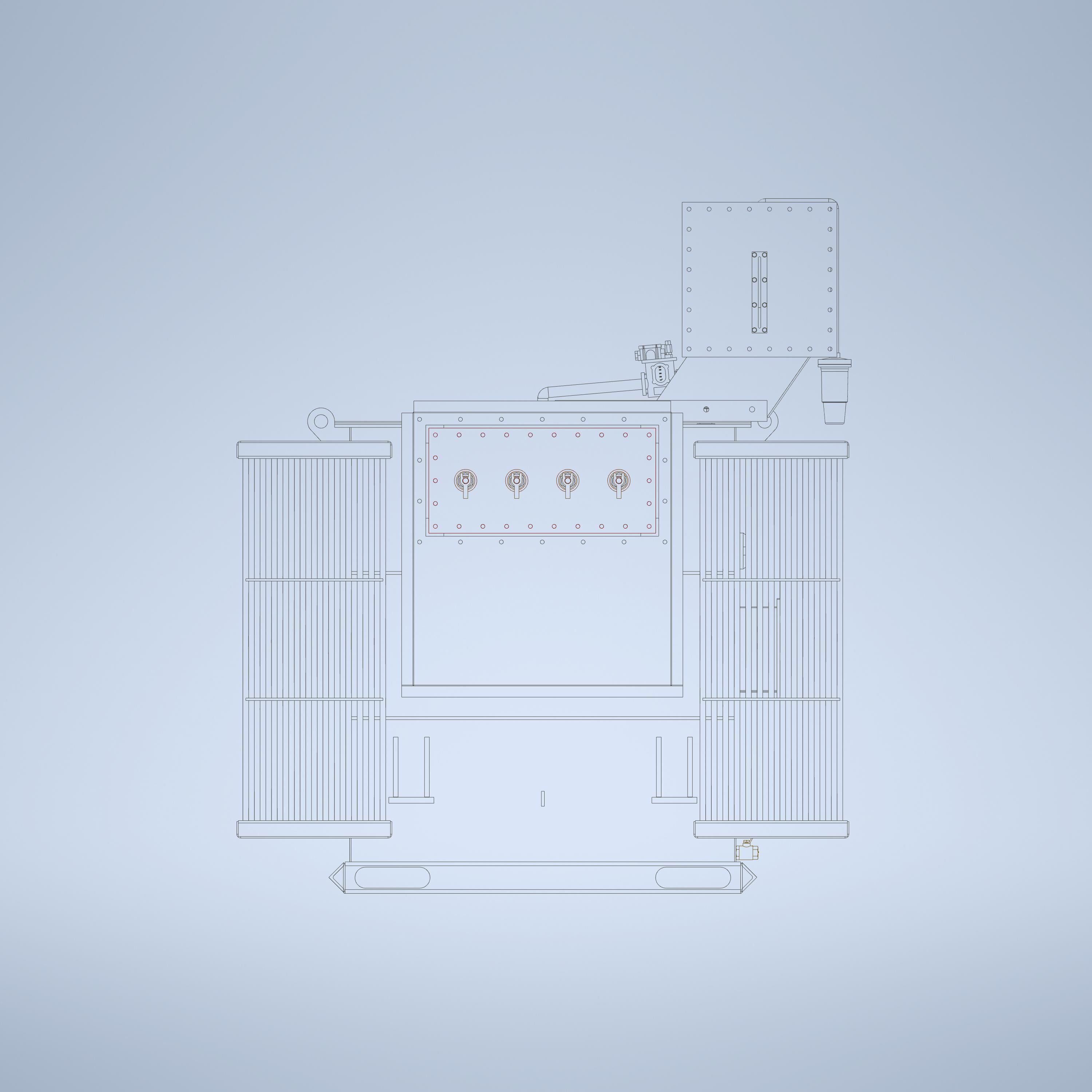 1000KVA 11000-380V ONAN Dyn11TRANSFORMER 3D model_8