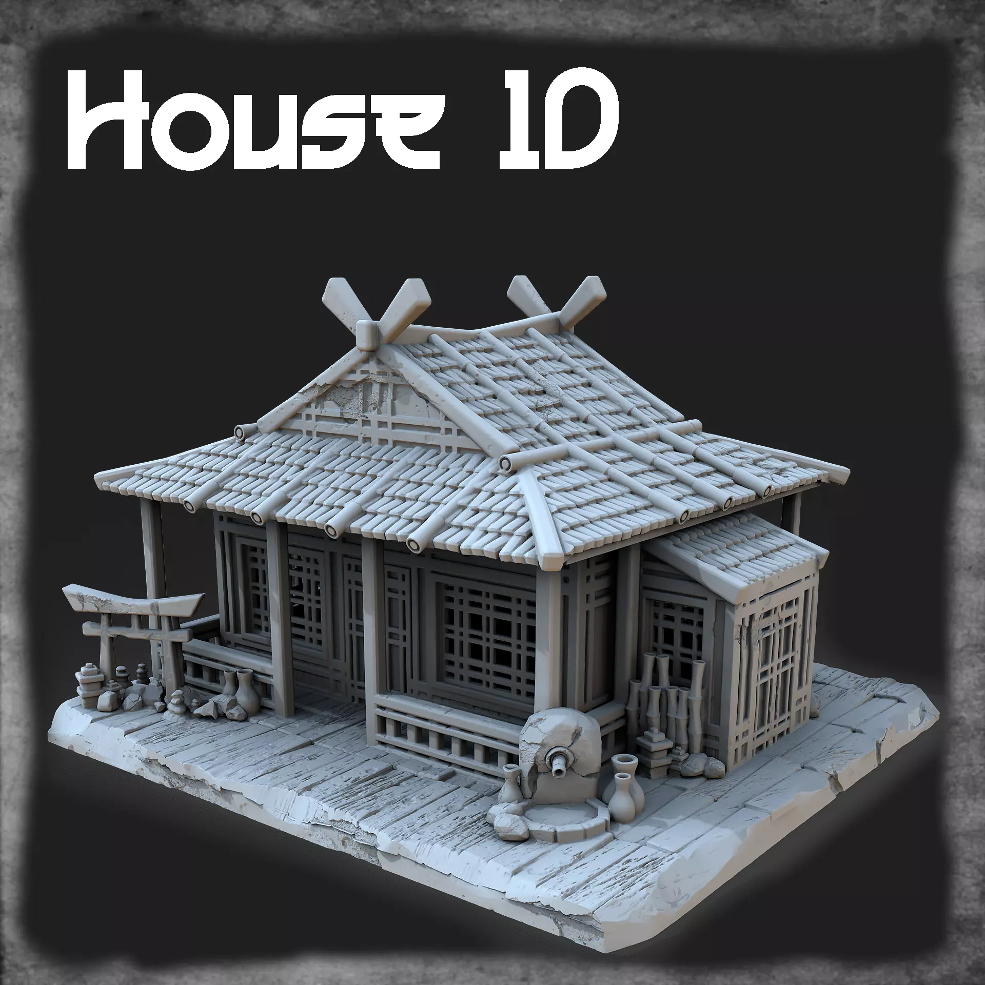 Japanese house 3D print model_0