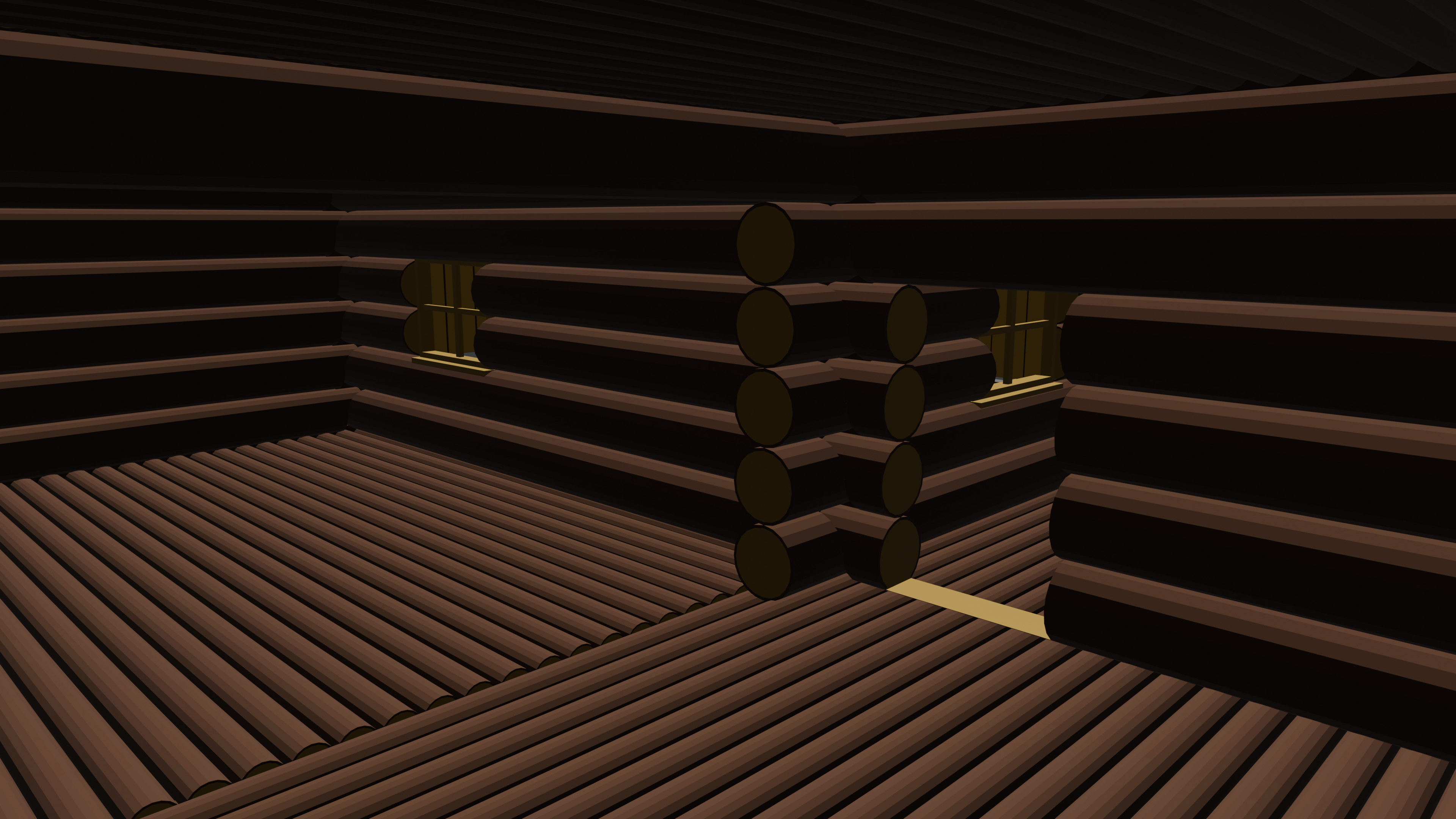 Low poly Wooden house large Low-poly 3D model_9