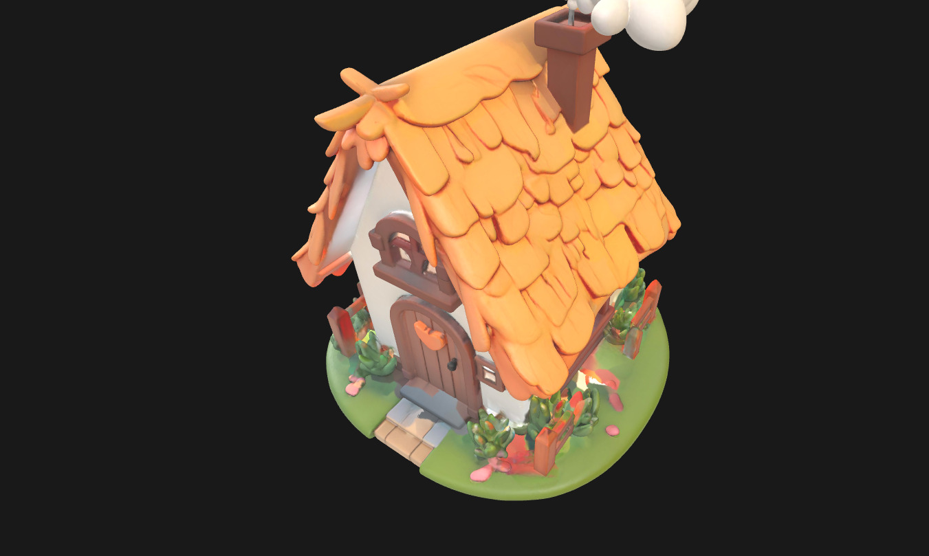 Charming Low Poly Decorative House Low-poly 3D model_36
