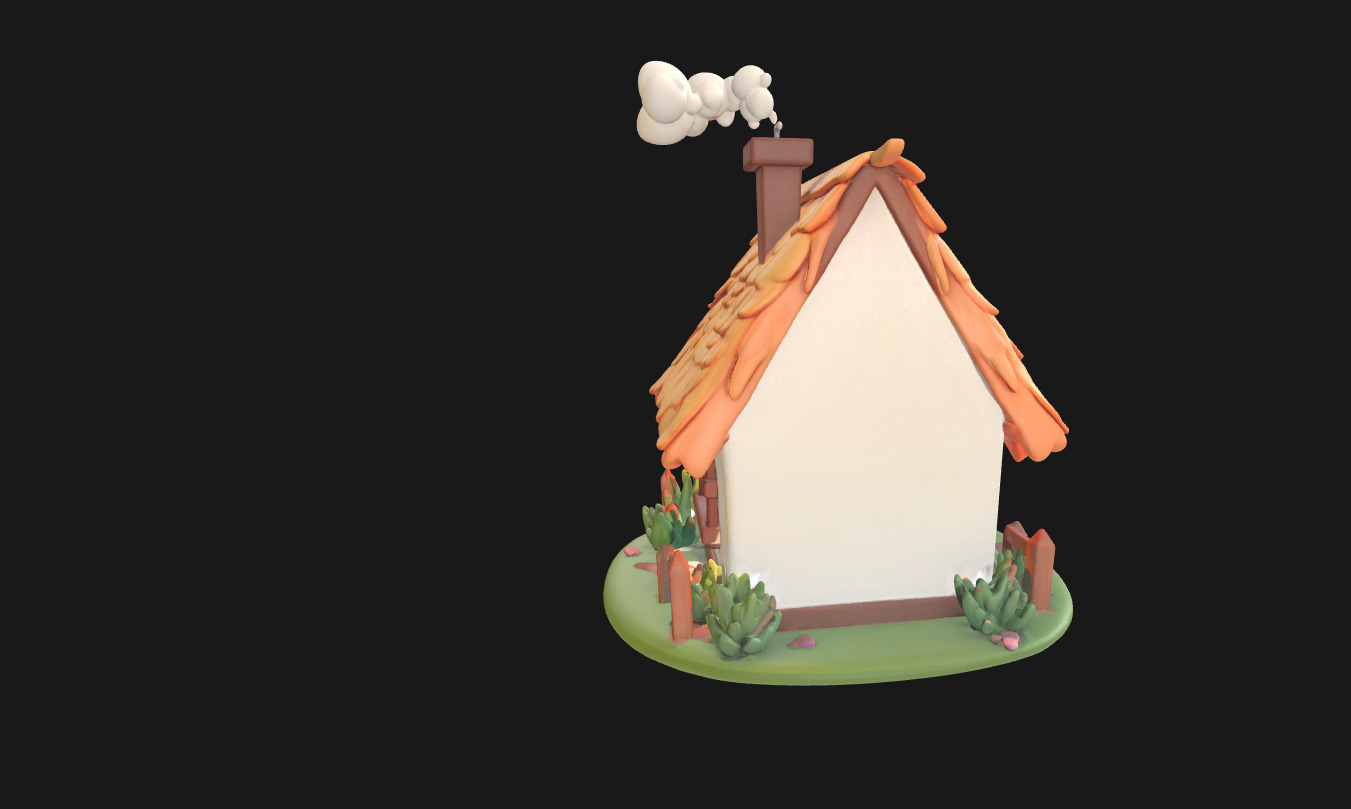 Charming Low Poly Decorative House Low-poly 3D model_8