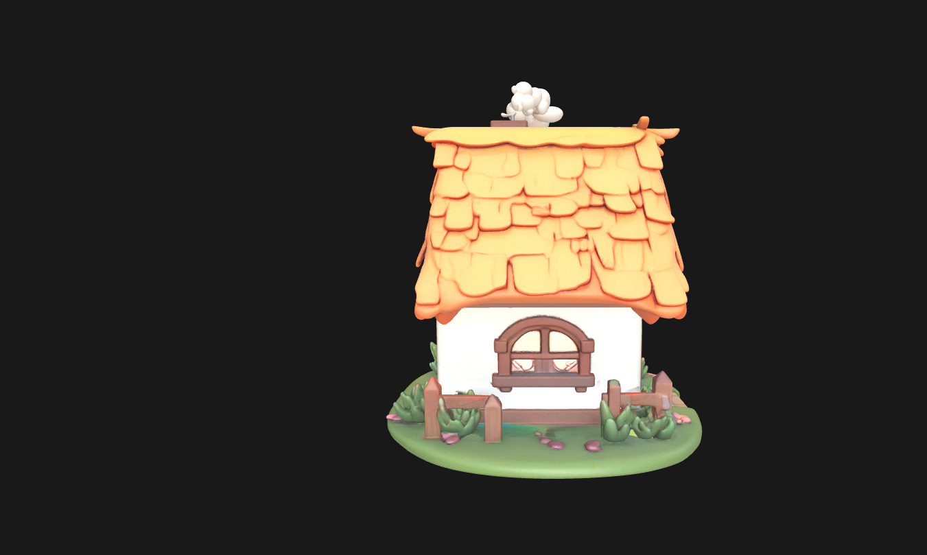 Charming Low Poly Decorative House Low-poly 3D model_14