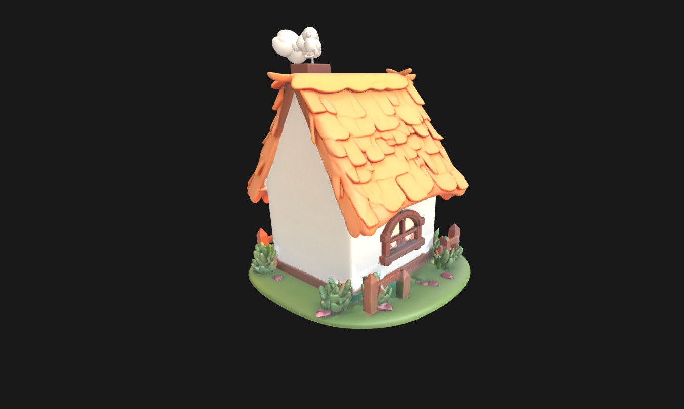 Charming Low Poly Decorative House Low-poly 3D model_26