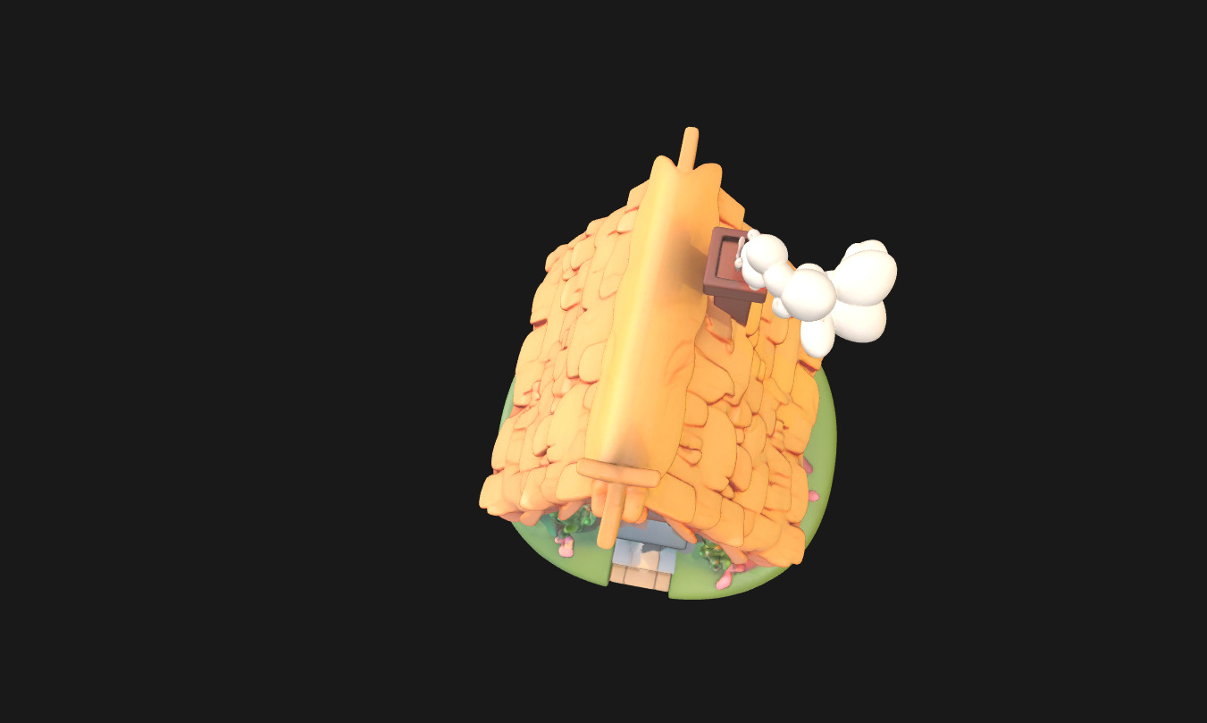 Charming Low Poly Decorative House Low-poly 3D model_29