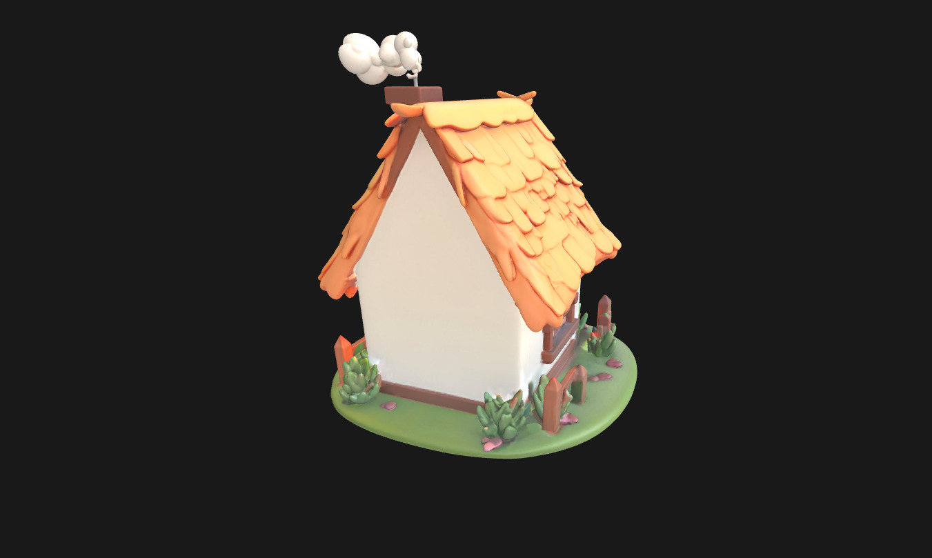 Charming Low Poly Decorative House Low-poly 3D model_25
