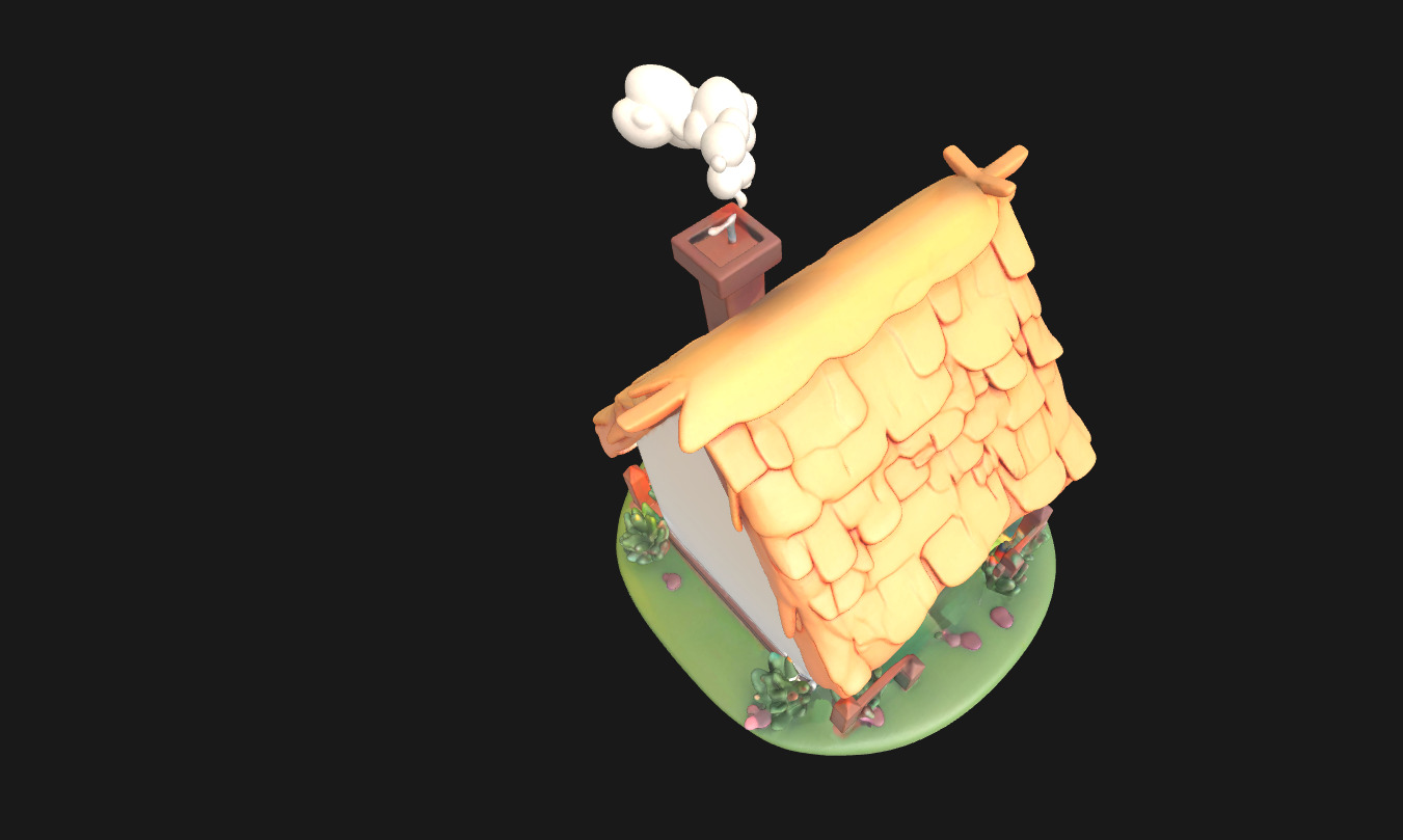 Charming Low Poly Decorative House Low-poly 3D model_19