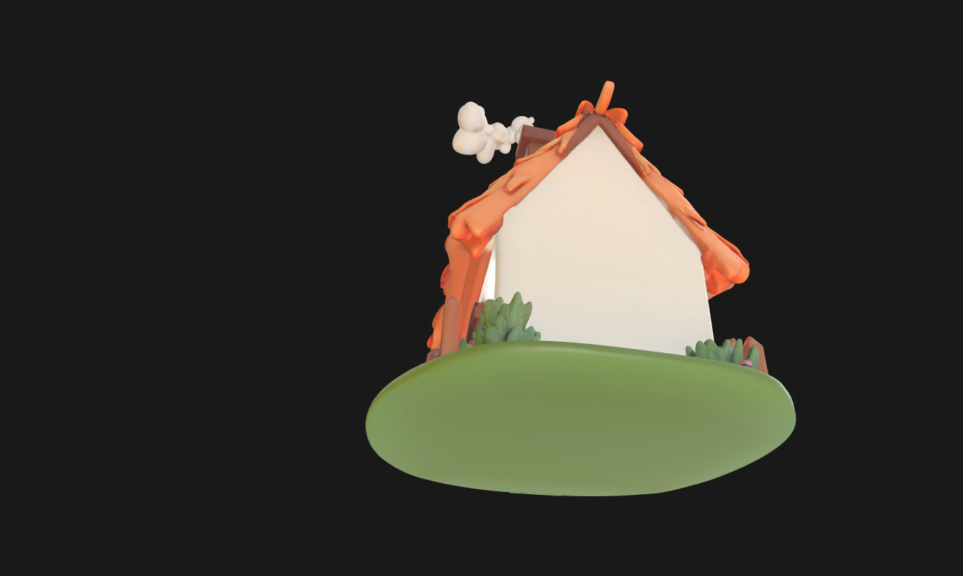 Charming Low Poly Decorative House Low-poly 3D model_18