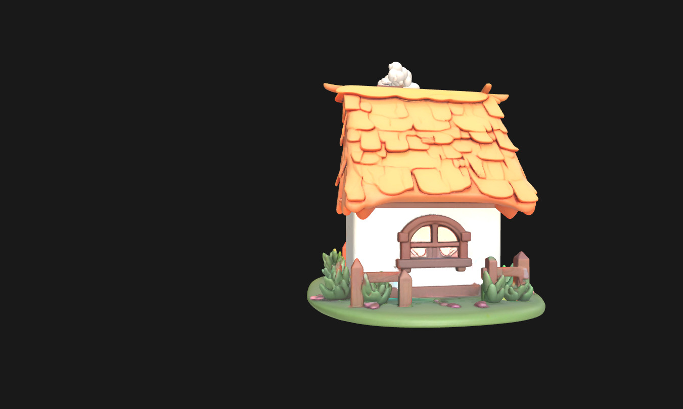Charming Low Poly Decorative House Low-poly 3D model_27