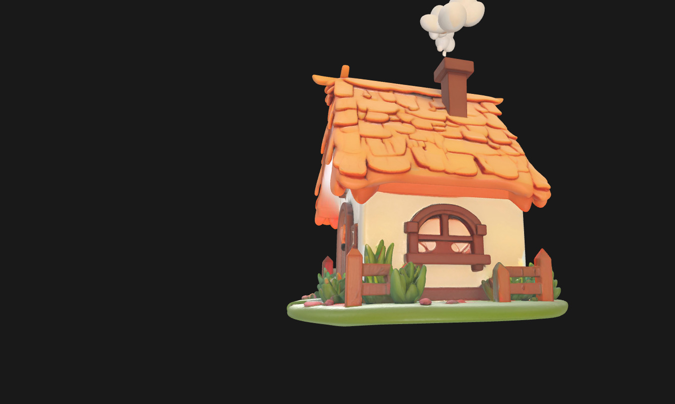 Charming Low Poly Decorative House Low-poly 3D model_22