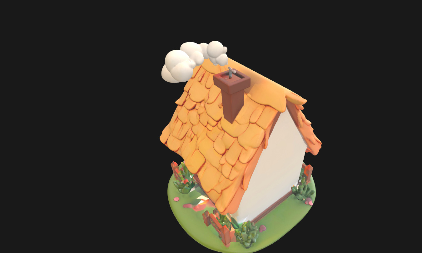Charming Low Poly Decorative House Low-poly 3D model_21