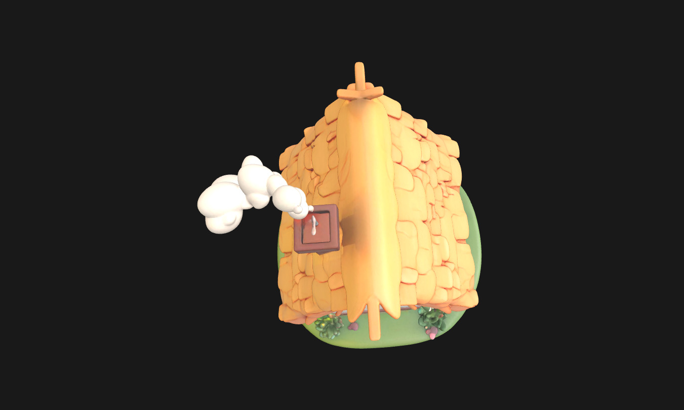 Charming Low Poly Decorative House Low-poly 3D model_20