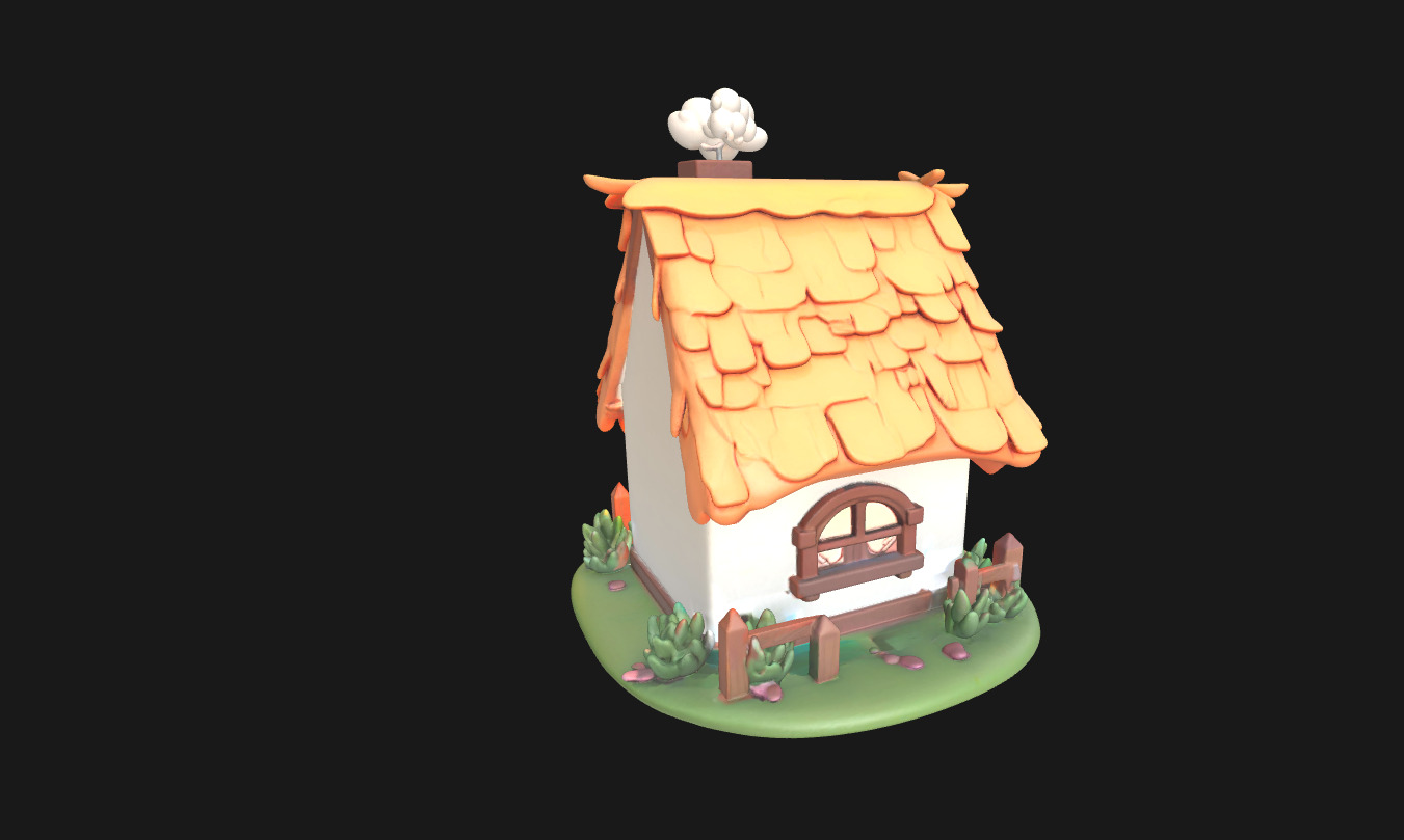 Charming Low Poly Decorative House Low-poly 3D model_13