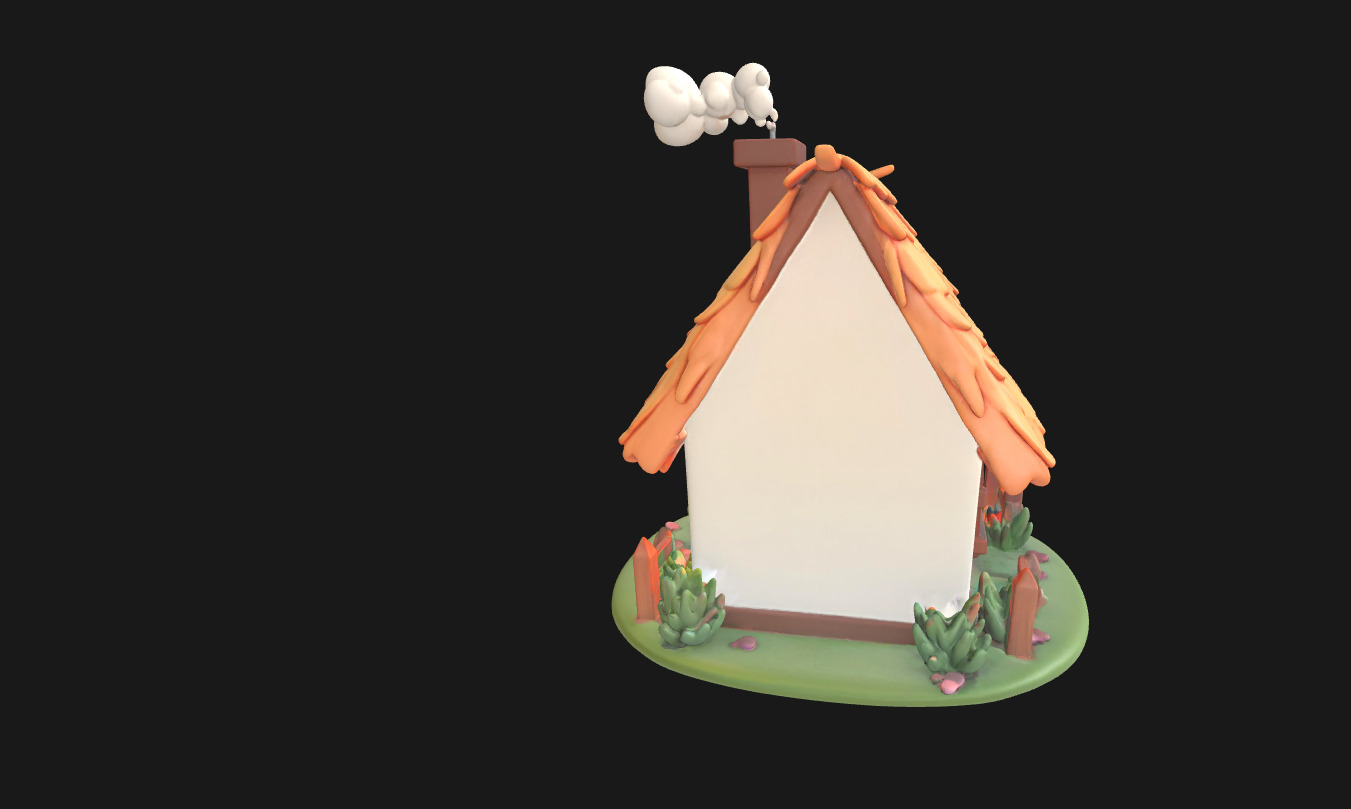 Charming Low Poly Decorative House Low-poly 3D model_9