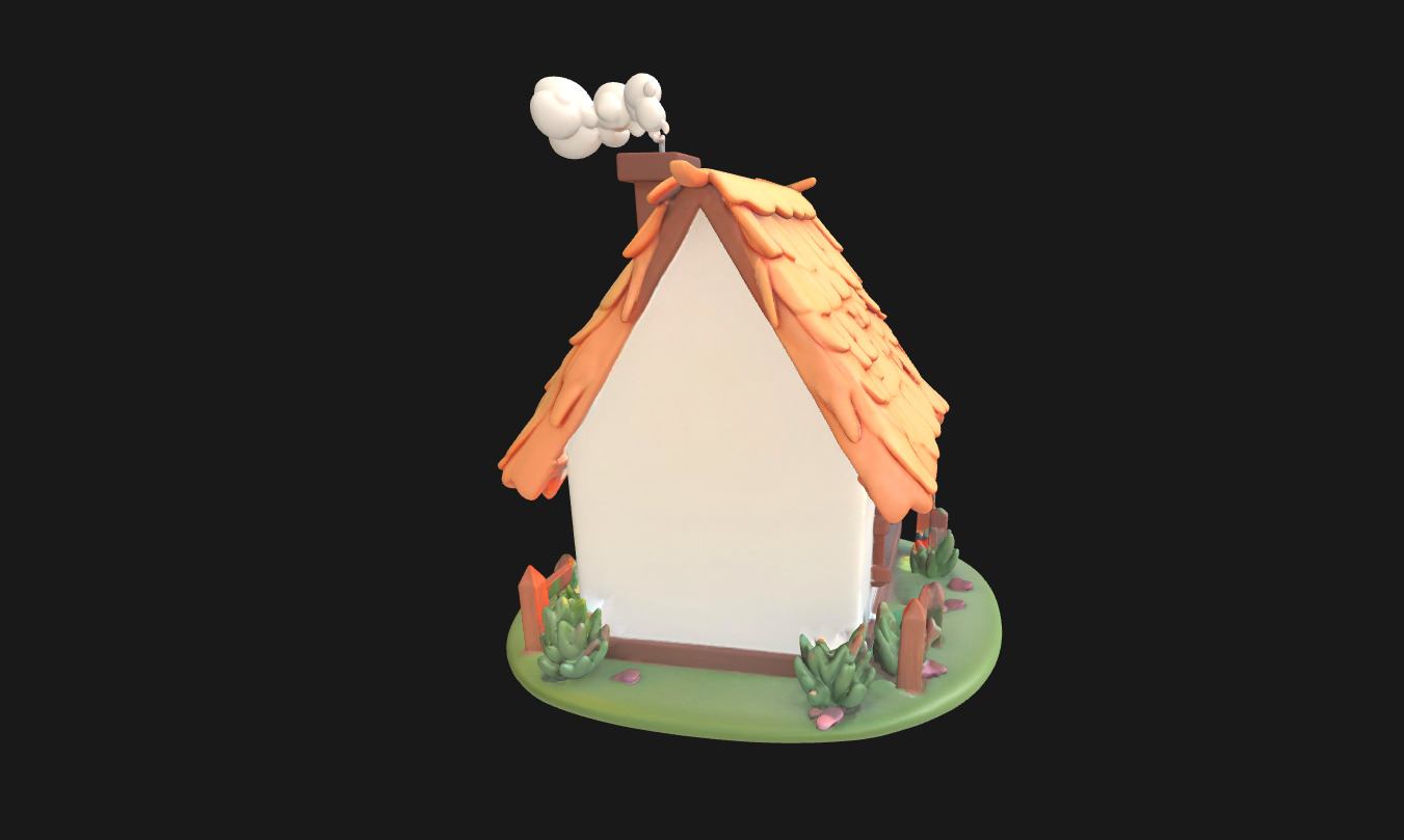 Charming Low Poly Decorative House Low-poly 3D model_11