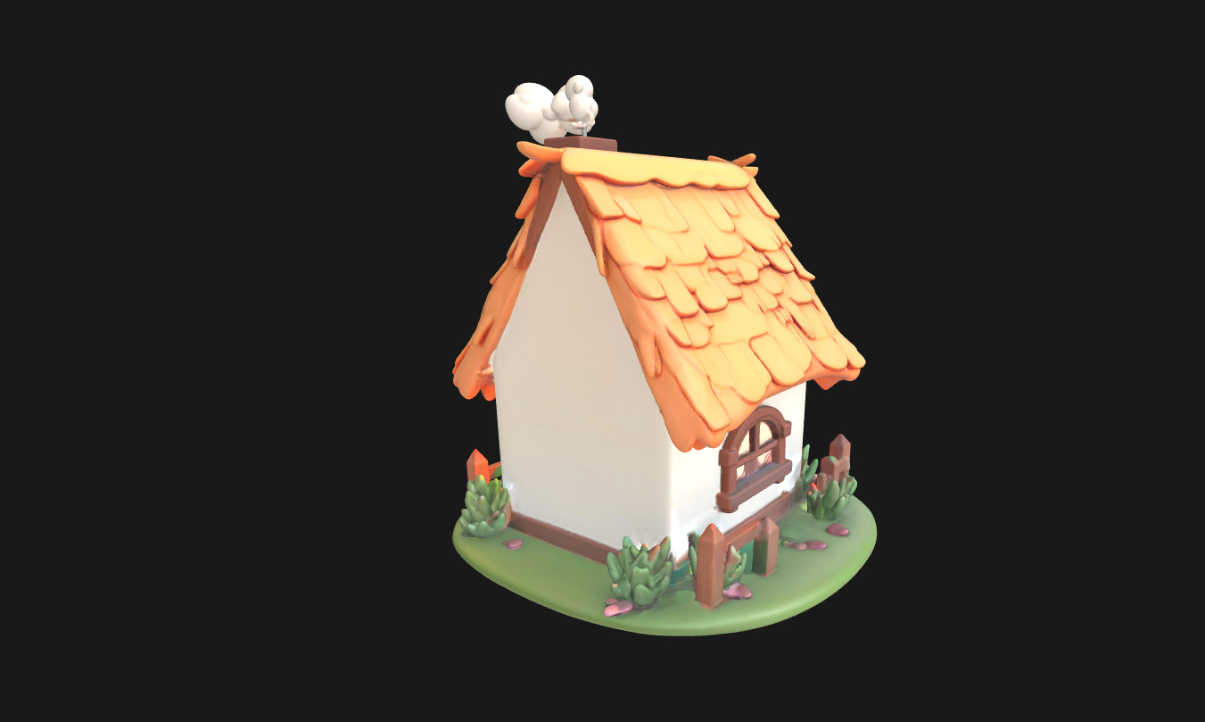 Charming Low Poly Decorative House Low-poly 3D model_12