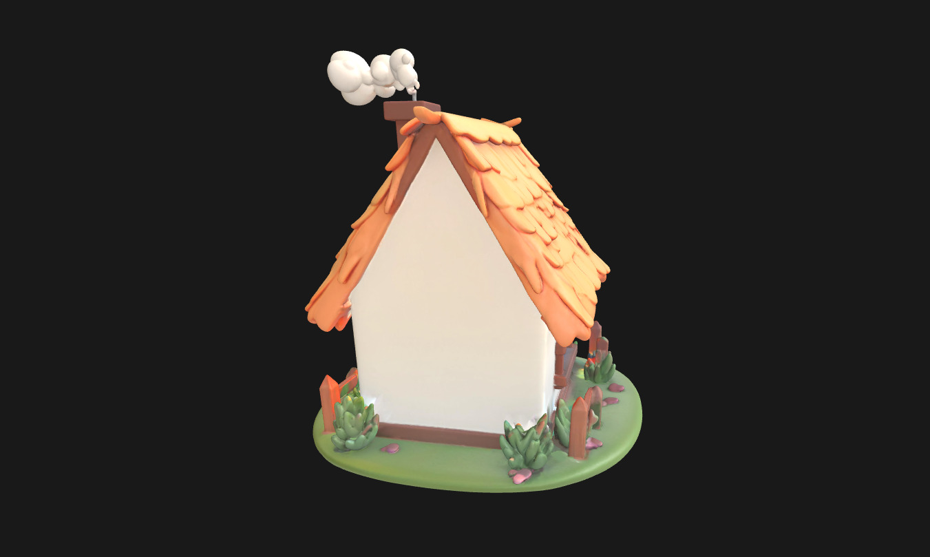 Charming Low Poly Decorative House Low-poly 3D model_10