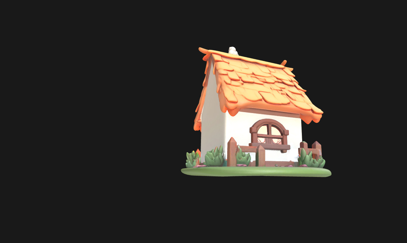 Charming Low Poly Decorative House Low-poly 3D model_33