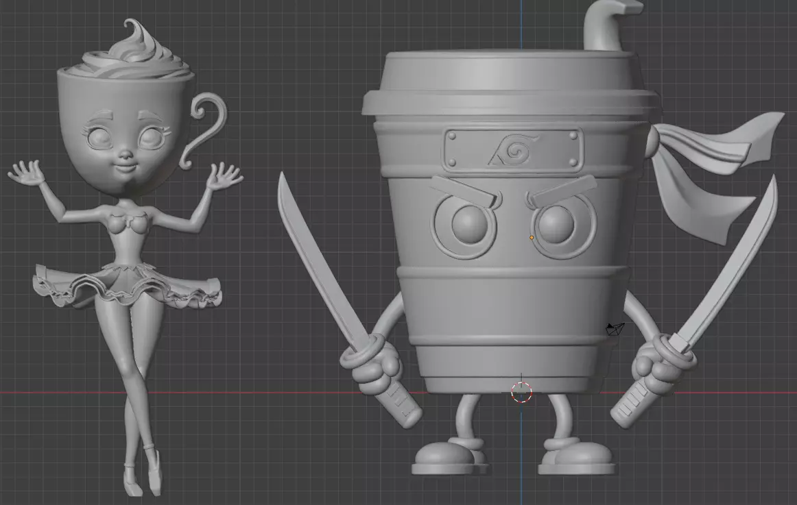 Ballerina and Assassino Cappuccino 3D print model_0