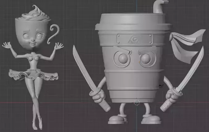 Ballerina and Assassino Cappuccino 3D print model
