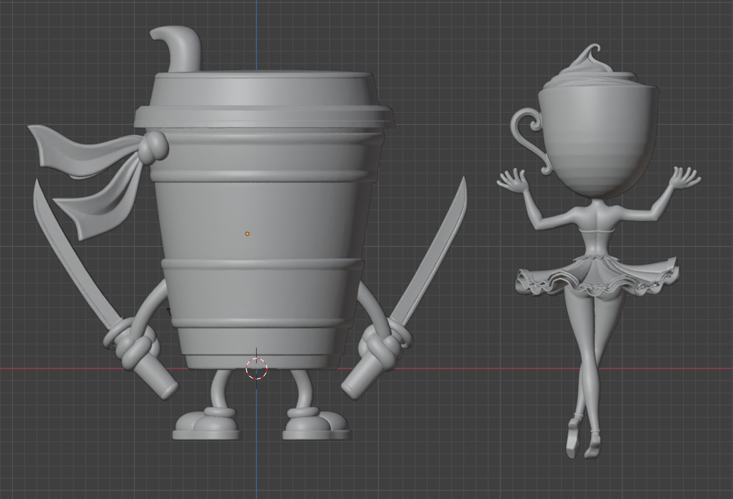 Ballerina and Assassino Cappuccino 3D print model_2