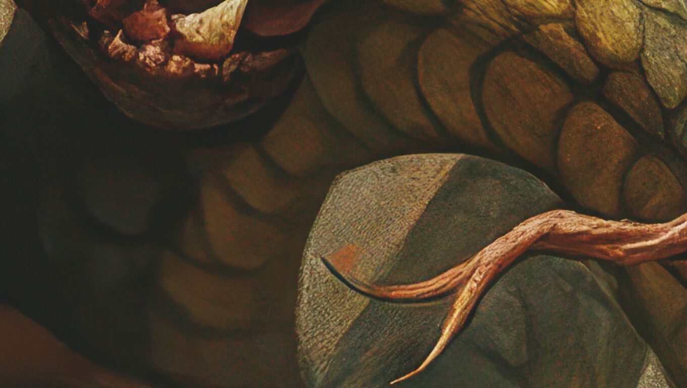 16K Base Color Texture Dog and Serpent Mural Ultra HD  Texture_16