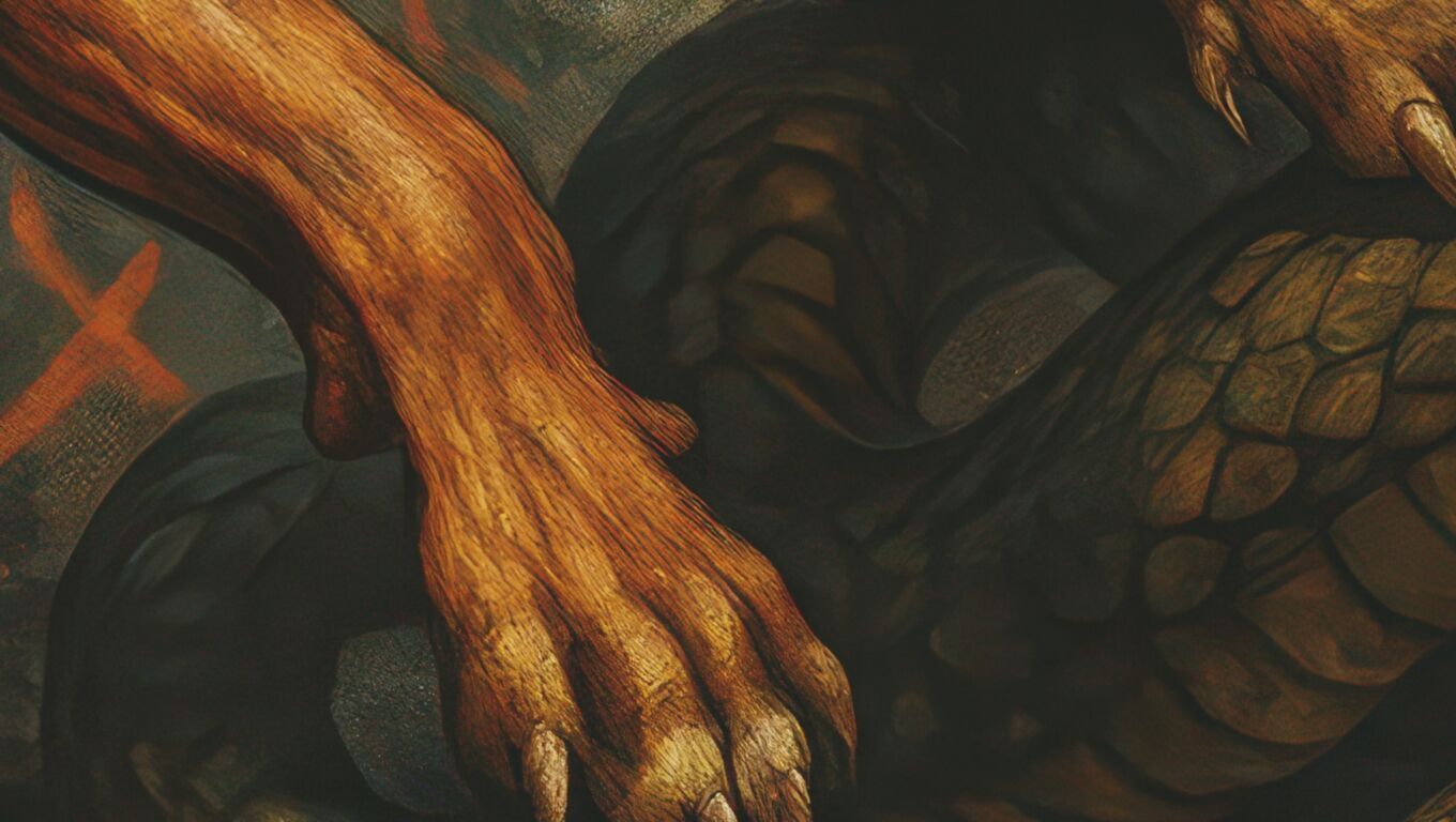 16K Base Color Texture Dog and Serpent Mural Ultra HD  Texture_8