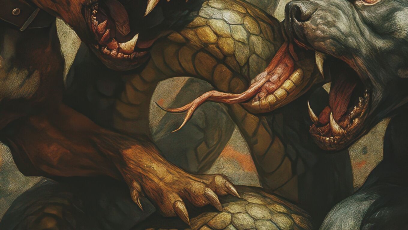 16K Base Color Texture Dog and Serpent Mural Ultra HD  Texture_5