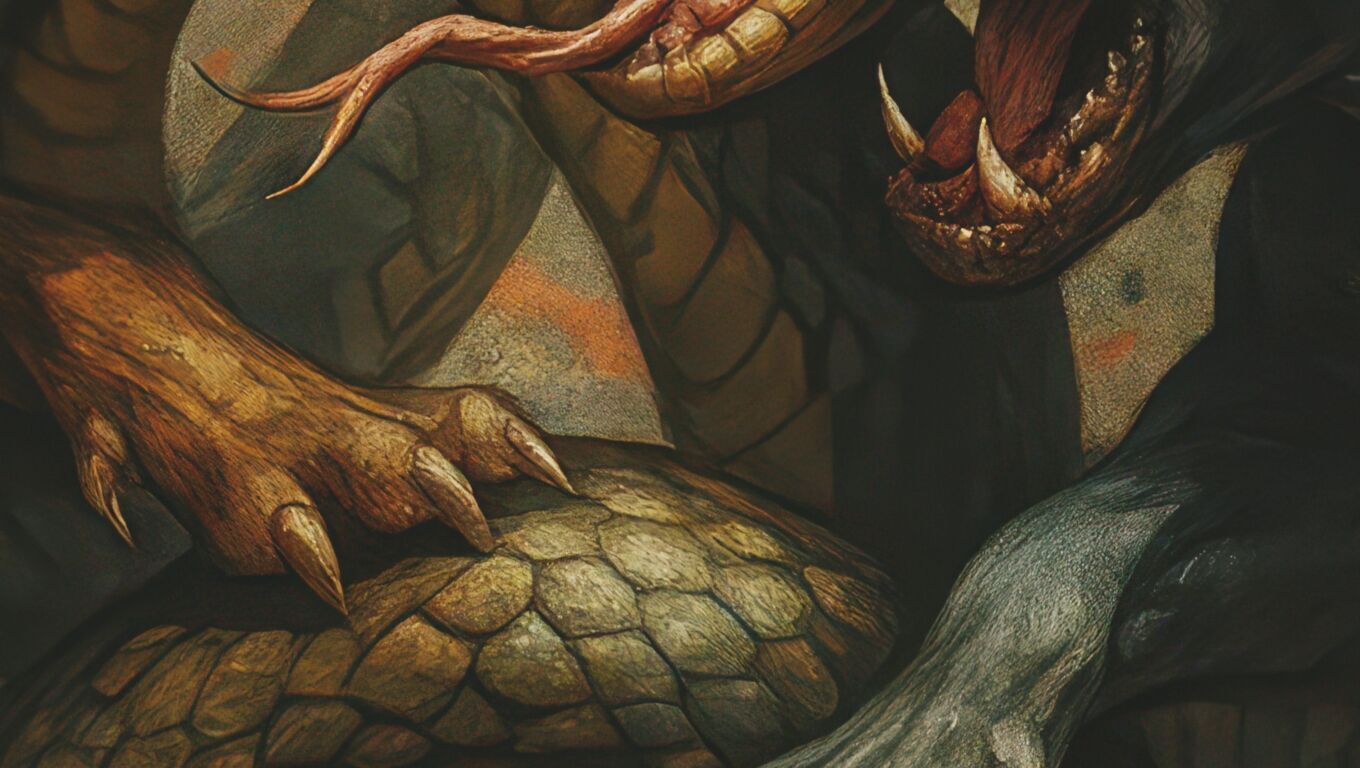 16K Base Color Texture Dog and Serpent Mural Ultra HD  Texture_6