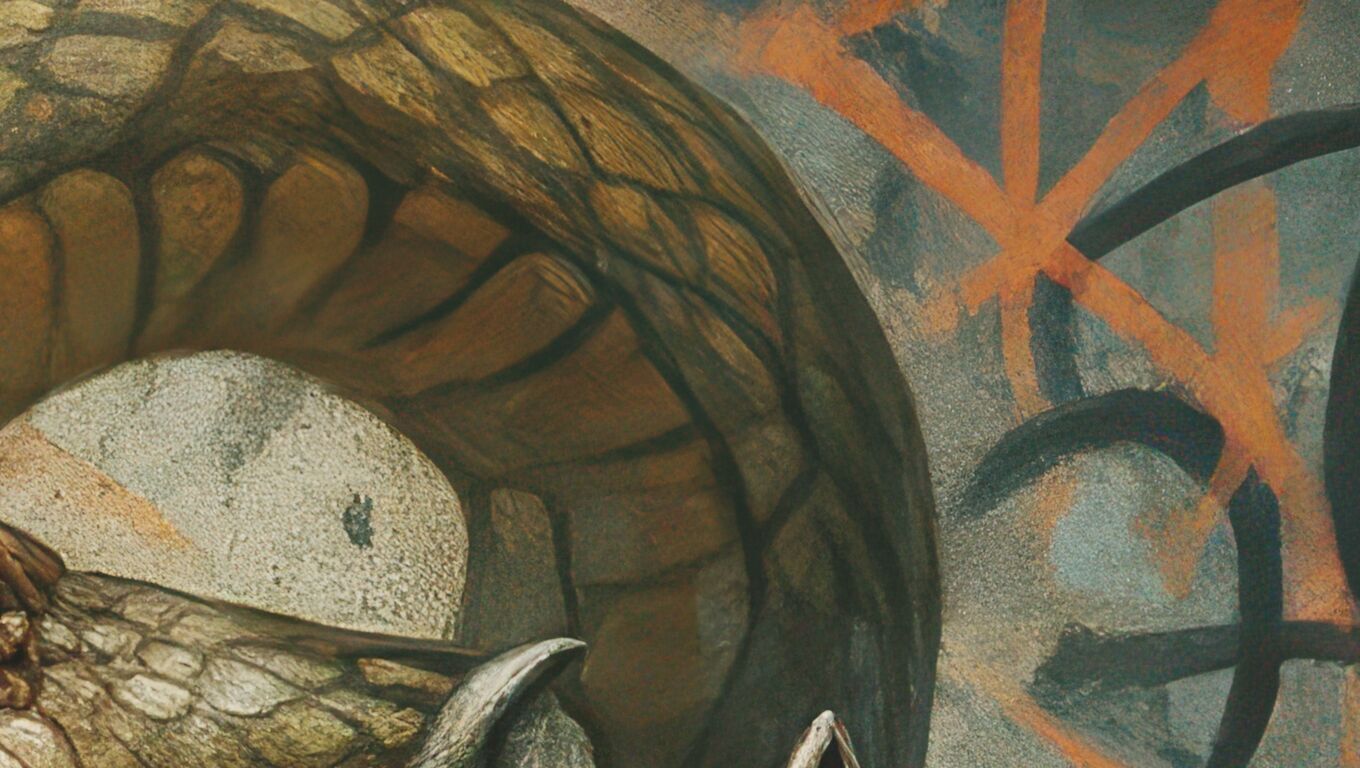 16K Base Color Texture Dog and Serpent Mural Ultra HD  Texture_15