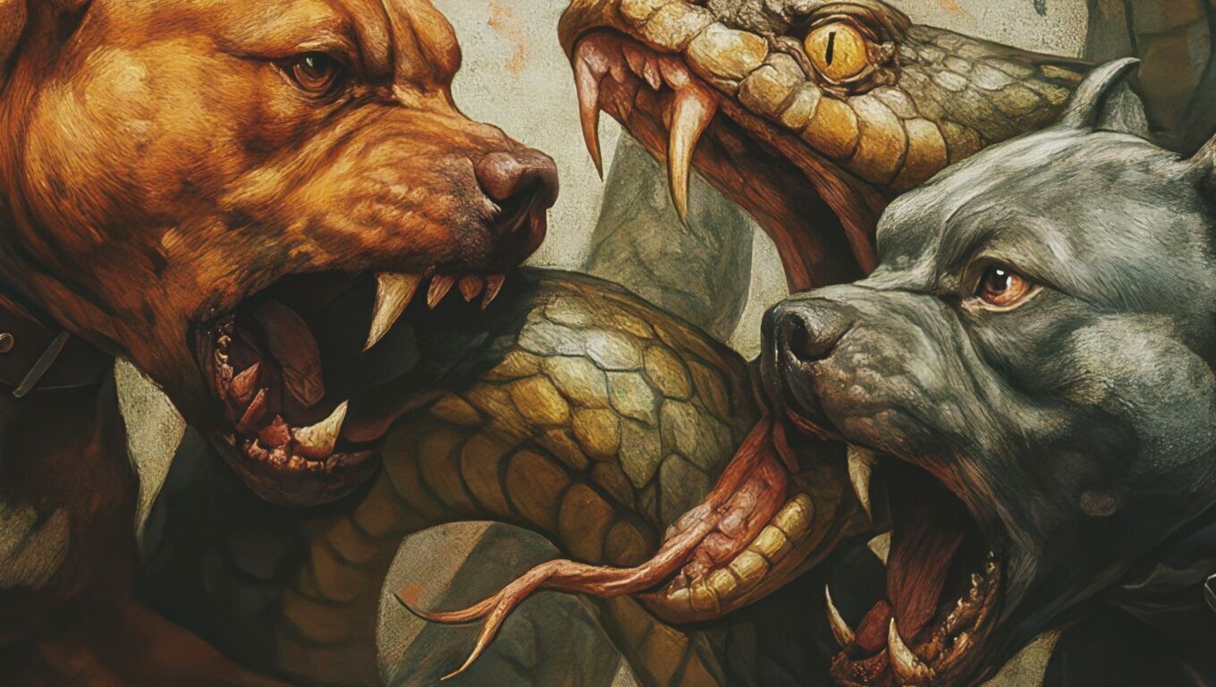 16K Base Color Texture Dog and Serpent Mural Ultra HD  Texture_4