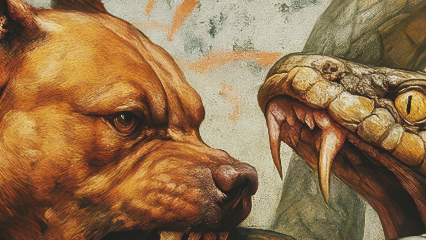 16K Base Color Texture Dog and Serpent Mural Ultra HD  Texture_2