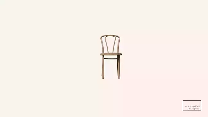 Bentwood Chair 3D Model - Vintage Wood - Vertical Lines